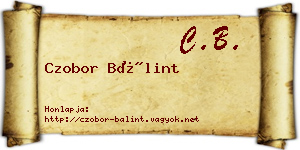 Czobor Bálint névjegykártya
